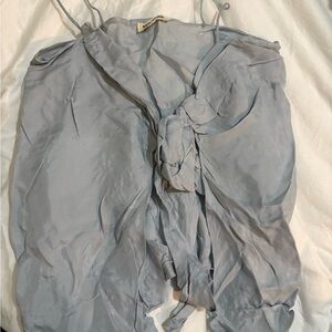 Djerf Avenue cloud top Elegant Light Blue Sleeveless Blouse